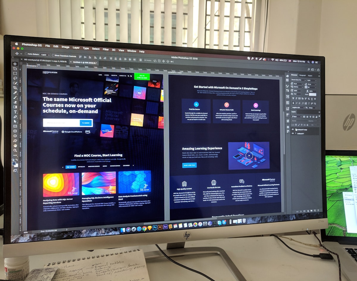 Creative website design workspace